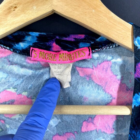 5 More Minutes Multicolor Tie-Dye Open Front Cardigan - Picture 3 of 6